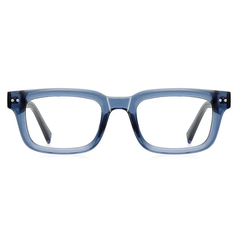 Vintage Square Eyeglasses Frames Custom Logo Men Tr90 Computer Spectacle Anti Blue Light Blocking Glasses