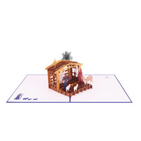 Joyeux Noël, Jésus chrétien dans la crèche, scènes de la Nativité, carte pop-up 3D en papier, 5x7 pouces, personnalisable