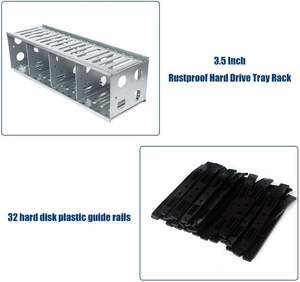 Jaula de disco duro de 16 bahías de <span class=keywords><strong>3</strong></span>,<span class=keywords><strong>5</strong></span> pulgadas, soporte de apilamiento de <span class=keywords><strong>HDD</strong></span> de hierro a prueba de herrumbre, bandeja de hierro clásica para PC, carcasa de ventiladores de 12Cm - Product Image 4