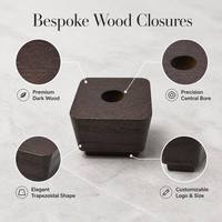 Bouchons de flacons de parfum cosmétiques en bois de noyer de luxe avec logo personnalisé - Design carré - Fabricant réputé