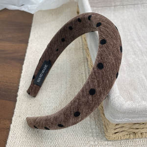 ที่คาดผมลายจุดวินเทจสีสันสดใสสำหรับฤดูใบไม้ร่วง-ฤดูหนาว  ผ้าพลัฌสำหรับล้างหน้า แต่งหน้า  ที่คาดผมสำหรับมาส์กหน้า  อุปกรณ์เสริมผมสำหรับผู้หญิง - Product Image 4