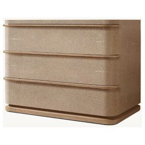 RH FURNITURE American Style Modern Luxury SHAGREEN NightStand Closed <b>Bedroom</b> Nightstands With Drawer - Product Image 1