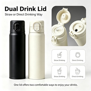 Bouteille d'eau isotherme double paroi 500 ml en acier inoxydable 304, écologique, avec logo personnalisé, portable pour voiture - Product Image 5