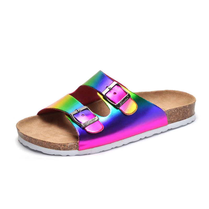 Fashion Ladies Sole Cork Slippers Women Beach Slides Shoes Summer Casual Sandals Slipper