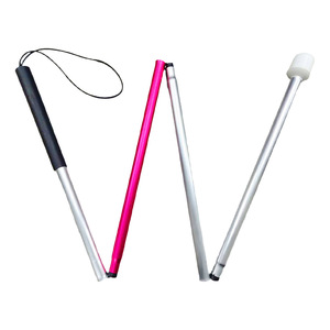 Canne pliante en alliage d'aluminium, blanche, rouge rose, 4 sections, télescopique, légère, portable, pour voyages en plein air - Product Image 2