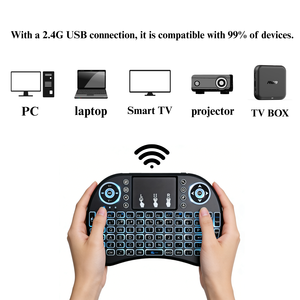 Mini clavier sans fil 2.4G I8 avec pavé tactile, télécommande, interface USB pour Android <span class=keywords><strong>Smart</strong></span> <span class=keywords><strong>TV</strong></span> Box - Product Image 2