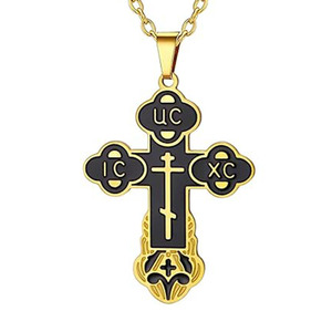 Collier en acier inoxydable avec croix orthodoxe pour femmes, croix russe IC XC <span class=keywords><strong>NIKA</strong></span>, pendentif médaillon Jésus-Christ - Product Image 6