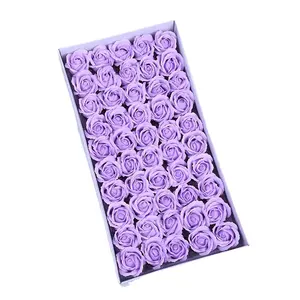 Pabrik Baru 50 Buah Bunga Dekorasi Bunga Sabun Mawar untuk Kotak Hadiah Bunga Buatan