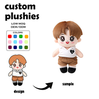 Porte-clés en peluche de coton personnalisé, super doux, matériau écologique, service de personnalisation haute définition, photos, personnages