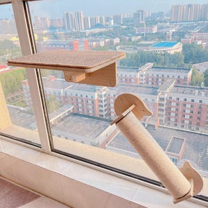 <span class=keywords><strong>Hamac</strong></span> pour chat à fixer sur fenêtre, 40x30cm, ventouse, bois massif, antidérapant, perchoir pour chat, endroit pour bronzer - Product Image 4