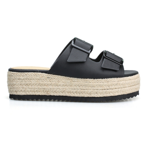 Las mujeres <span class=keywords><strong>alpargatas</strong></span> cuña moda sandalia 2024 PU hebilla yute beige plantilla al aire libre zapatos <span class=keywords><strong>de</strong></span> <span class=keywords><strong>boda</strong></span> - Product Image 3