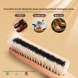 Cepillo de Crin de Ébano para Zapatos y Trajes, Herramienta de Aseo, Cepillo para Quitar el Polvo de la Ropa - Product Image 2