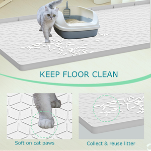 Waterproof Silicone <b>Cat</b> Mat for Litter <b>Box</b>, Anti-Slip Extra Large <b>Cat</b> Litter Tray Mat for Floor,Gray <b>Cat</b> Litter <b>Box</b> Mat - Product Image 4