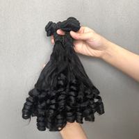Lots de Cheveux Brésiliens Naturels Super Double Drawn Funmi Curl en Gros, Extensions de Cheveux Humains Vierges à 100% pour Tissage, Cheveux Bouclés Printaniers