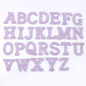 Hot Sale Iron on 4.5CM White Colorful Rhinestone Pearl Letter Patch - Product Image 3