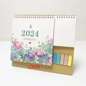 2024新设计批发制造定制印刷永久美容空白3d艺术记事本木纸日历规划器