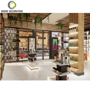 Modern Cosmetic Shops Interior Design Custom Wood Skincare <b>Makeup</b> Counter Display Cosmetic Showcase For Shop Decoration Ideas - Product Image 2