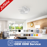 Ventilateur de plafond 1stshine 20 pouces avec pales en ABS, télécommande, personnalisable OEM/ODM, économe en énergie, innovant, durable, avec lumière LED