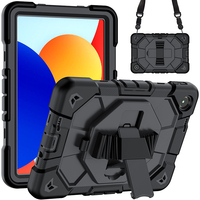 Étui de tablette en silicone antichoc et anti-chute pour Xiaomi Redmi Pad SE 9,7 pouces avec sangle d'épaule et support rotatif à 360°
