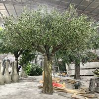 Matériau artificiel de haute simulation personnalisé olivier pour l'aménagement paysager décoration 10 pieds à feuilles persistantes grands arbres artificiels olivier