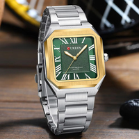 Montre à quartz classique pour homme CURREN 8482, design carré vintage, cadran avec chiffres romains, style business, aiguilles luminescentes