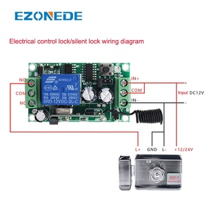 Kontrol jarak jauh RF nirkabel DC 12V 10A 1 saluran, relai penerima pemancar 2 tombol tahan air 315MHz 433MHz - Product Image 6