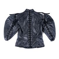 Veste de contention sexy BDSM Jouets pour adultes Esclave Fétiche Classique en cuir noir Équipement de bondage Veste de contention pour femmes