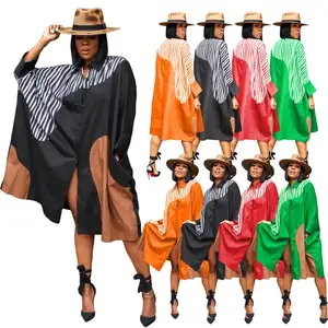 Y1849 vestito estivo con motivo a blocchi di colore personalizzato per donne africane abito da spiaggia Casual T-Shirt