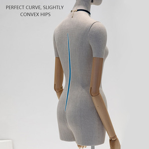 Sang Trọng Nữ Nửa Cơ Thể Ăn Mặc Hình Thức Mannequin Tre Linen Sợi Thủy Tinh Có Thể Tháo Rời Cánh Tay Linh Hoạt Sồi Tay Cho Cửa Hàng Quần Áo - Product Image 6