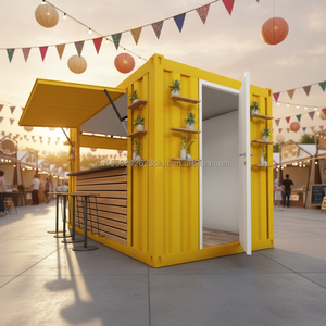 חנות ניידת להרכבה עצמית, מכולת פלדה 10 רגל/20 רגל עם פאנל מבודד, בר נייד מודולרי, בית קפה, חנות נוחות, מלון, בית - Product Image 3