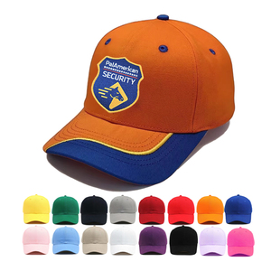 Casquette de course de haute qualité orange et bleu royal, 6 panneaux, en coton, pour homme, visière incurvée, broderie personnalisée, casquette de baseball - Product Image 1