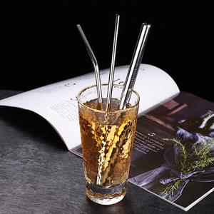 Wholesale 3-Piece Set Travel Reusable Long <b>Drinking</b> <b>Straws</b> Stainless Steel with Bag & Cleaning Brushes - Product Image 3