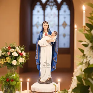 Fabriek Groothandel Katholieke Religieuze Beelden Hars Custom Huis Outdoor Decoratie Heilig Hart Geplaveid Maagdelijke Mary