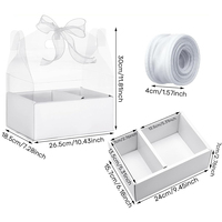 Boîtes cadeaux transparentes portables, emballage de boîte à gâteau transparente pour fleurs, emballage pour la Saint-Valentin, fête, emballage de roses