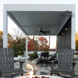 Chất lượng cao bioclimatique nhôm ngoài trời pergola cơ giới ban công pergola bìa với khung gỗ sơn tĩnh điện gazebo vòm - Product Image 5