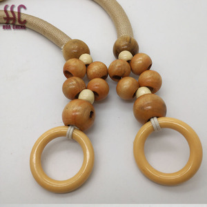 Poignée en <span class=keywords><strong>bois</strong></span> pour femme avec perles, manche en <span class=keywords><strong>bois</strong></span> vintage pour <span class=keywords><strong>sac</strong></span> à main, hexagonale, nouvelle mode - Product Image 4