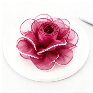 4cm * 5Y Fleur Belle Emballage Ruban pour Bouquet De Fleurs Décoration Reliure <span class=keywords><strong>Fleuriste</strong></span> <span class=keywords><strong>Perle</strong></span> Queue De Poisson Ruban - Product Image 1