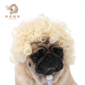 Fujia Funny TikTok Viral Safe Cosplay personalizado Fotografía de mascotas Accesorios <span class=keywords><strong>para</strong></span> el cabello de mascotas Peluca de poliéster <span class=keywords><strong>para</strong></span> gatos y <span class=keywords><strong>perros</strong></span> - Product Image 6