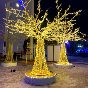 Metal Frame Christmas Tree <b>Lighting</b> Wrapped with LED Strings for Building Bright Vertical Focal Features - Product Image 1