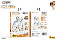 Kabel Data micro-usb dengan 60W, bahan silikon pengisian daya Cepat secara universal kompatibel dengan ponsel dan perangkat