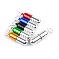 Bouteille de pilule de 32g avec porte-clés cartouche scellée étanche en alliage d'aluminium pour la médecine et le réservoir de sauvetage
