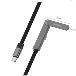 Support de téléphone CarPlay plat en nylon tressé haute puissance avec logo personnalisé, câble de données USB à charge rapide Type C 240W - Product Image 2