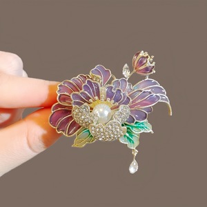 Broche de Flor de Peonía, Elegante Broche de Estilo Chino para Mujer, Broche Clásico, Accesorios de Joyería - Product Image 6