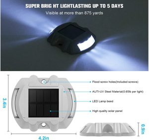 Солнечный Дорожный маркер в форме подковы с мигающими светодиодными бусинами - Product Image 5