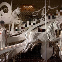 Décorations de vitrine, sculptures de chevaux de carrousel en résine et fibre de verre, figurines