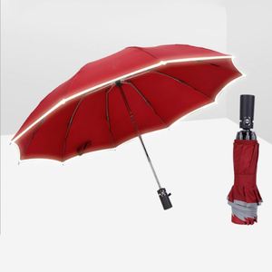 Parapluie inversé pliable en trois sections pour homme avec lumière LED et protection UV - Product Image 4