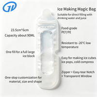 Sacs à glace composites PET/PE de qualité alimentaire avec fenêtre transparente, auto-scellants et étanches pour la congélation, idéaux pour la glace, la préparation d'eau minérale et de jus