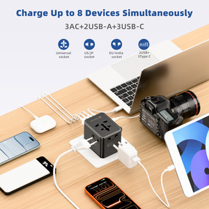Wontravel Custom Logo New EU India <b>Plug</b> 45W GaN World Universal Travel Adapter with 3AC Sockets - Product Image 3