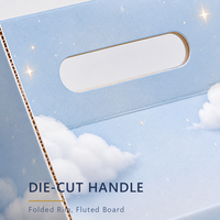Boîte cadeau de Noël bleu ciel sur mesure avec poignée, impression ciel bleu et impression cadeau enveloppant pour emballage alimentaire