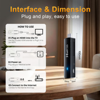 HS89 T15 Android Stick TV 1.5GB/2GB/4GB RAM 16GB/32GB ROM BT5.4 4G/5G Wifi6 Dual para Mayor Velocidad Decodificación de Video 4K TV Dongle